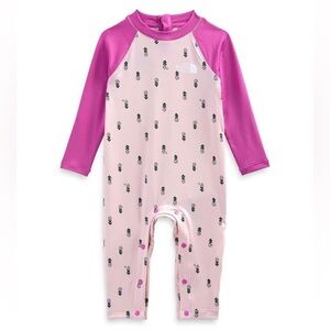 The North Face Pink and Purple swim rash guard One Piece 6/12m flash dry
